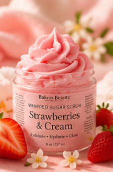 Whipped Sugar Scrub – Strawberries & Cream
