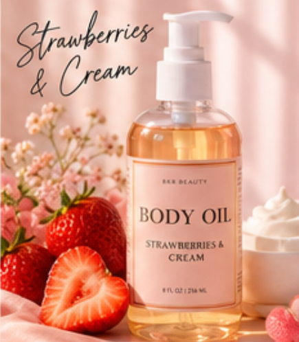 Hydrating Body Oil – Strawberries & Cream