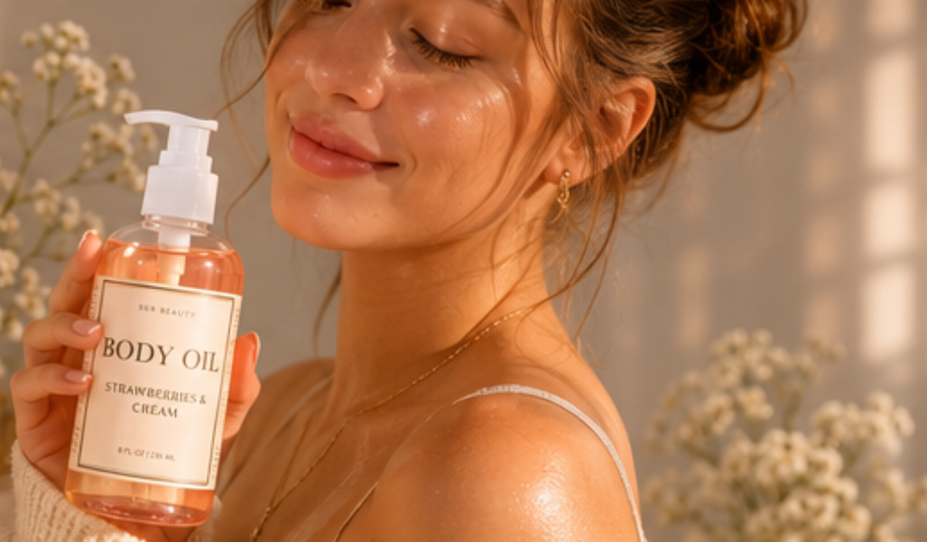 Hydrating Body Oil – Strawberries & Cream